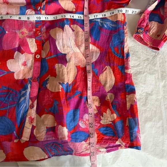 JOHNNY WAS Giverney Garden Raglan Poet Blouse Floral Button-Up Size XS Oversized - Picture 11 of 11